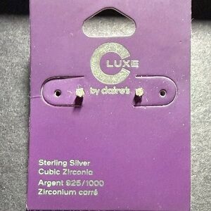 Claire’s Luxe Sterling Silver Cubic Zirconia Stud Earrings